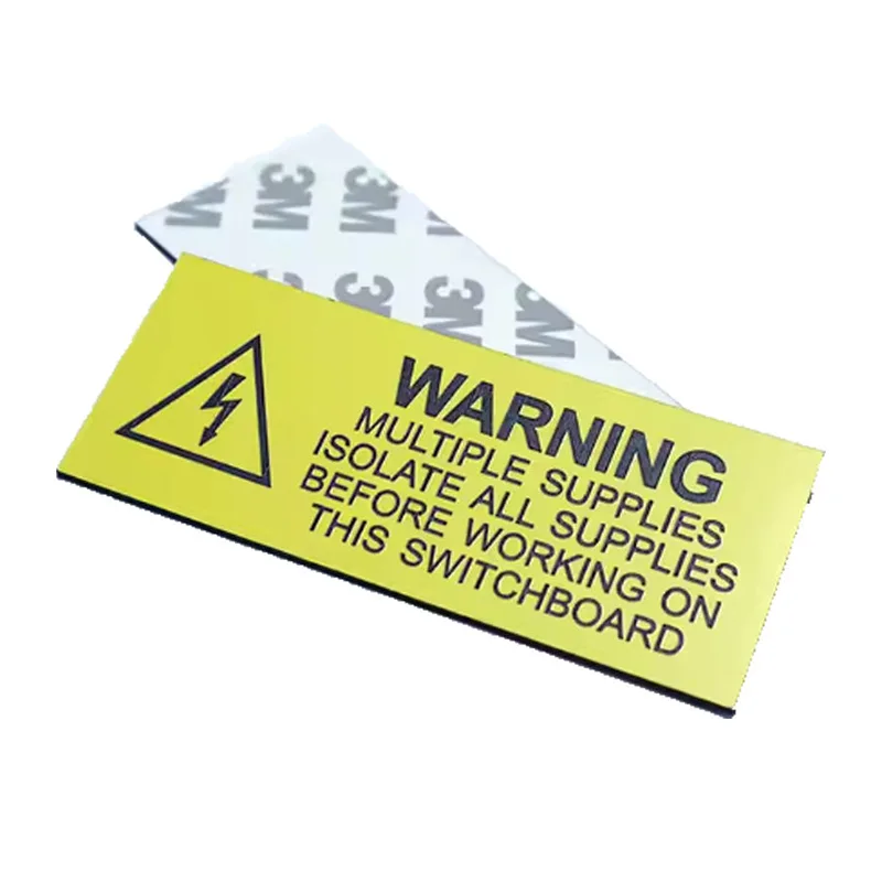 Warning Sign ABS Double Color Label